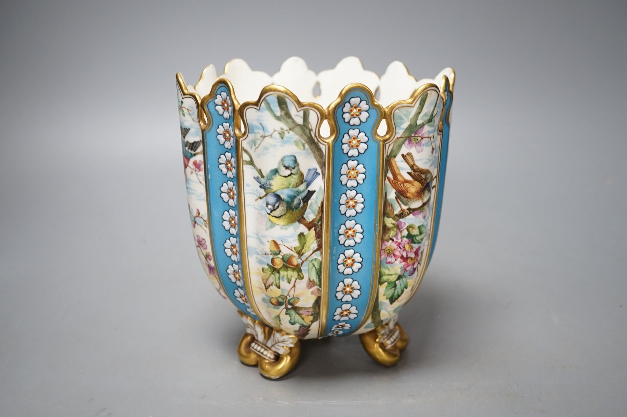 A Coalport vase painted by John Randall, 1880's, 17cm